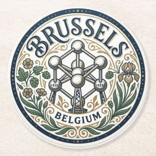 Posavasos Redondo De Papel Bruselas Bélgica