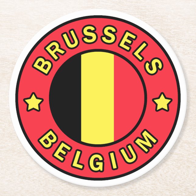 Posavasos Redondo De Papel Bruselas Bélgica (Anverso)