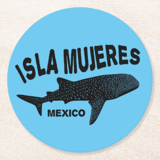 Posavasos Redondo De Papel Buceo de Whale Shark Scuba | Isla Mujeres