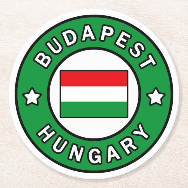 Posavasos Redondo De Papel Budapest Hungría (Anverso)