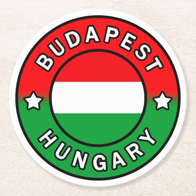 Posavasos Redondo De Papel Budapest Hungría (Anverso)