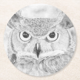 Posavasos Redondo De Papel Búho