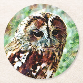 POSAVASOS REDONDO DE PAPEL BÚHO