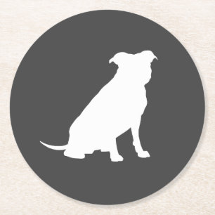 Posavasos Redondo De Papel Bulldog Pit Baby Pitbull Shower Sexo Neutral