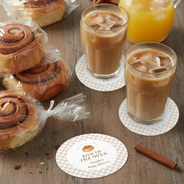 Posavasos Redondo De Papel Bun In The Oven Cinnamon Roll Baby Shower
