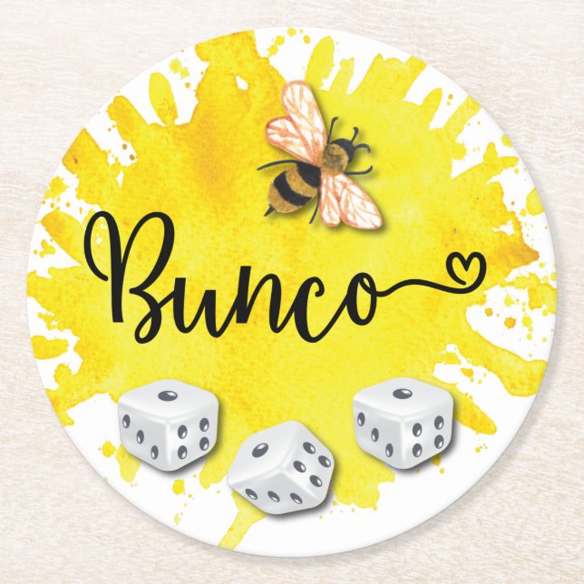Posavasos Redondo De Papel Bunco Bee Dice (Anverso)