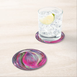 Posavasos Redondo De Papel Burbuja de jabón de mármol digital