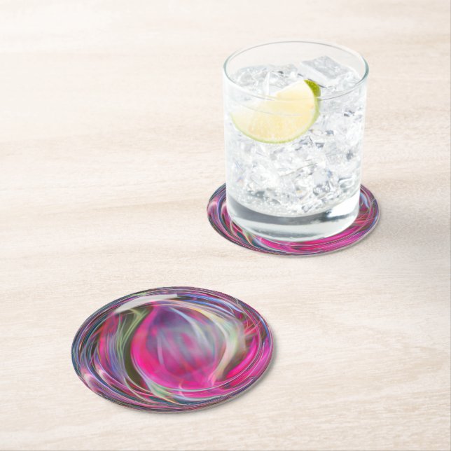 Posavasos Redondo De Papel Burbuja de jabón de mármol digital (In situ)