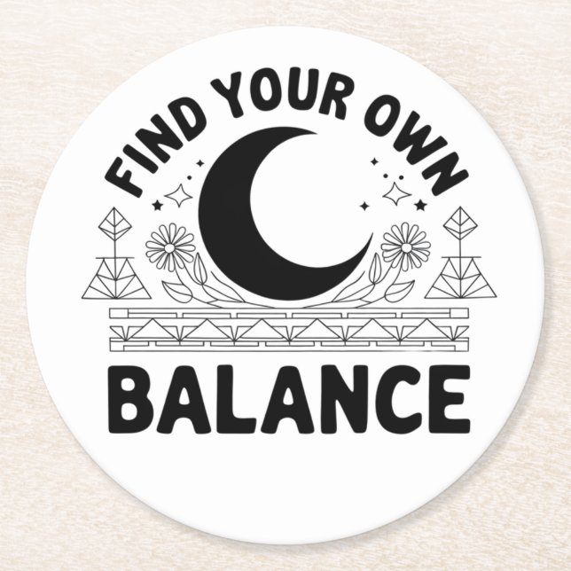 Posavasos Redondo De Papel Buscar su propio saldo (Anverso)