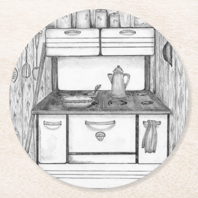 Posavasos Redondo De Papel Cabina Stove (Anverso)