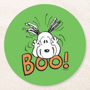 Posavasos Redondo De Papel Cacahuetes   Snoopy Boo