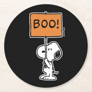 Posavasos Redondo De Papel Cacahuetes   Snoopy Boo!
