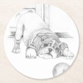 Posavasos Redondo De Papel Cachorro juguetón