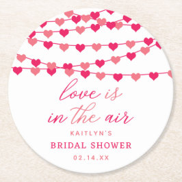 Posavasos Redondo De Papel Cadena colgante Amor Corazones Bridal Shower