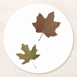 Posavasos Redondo De Papel Caer en hojas