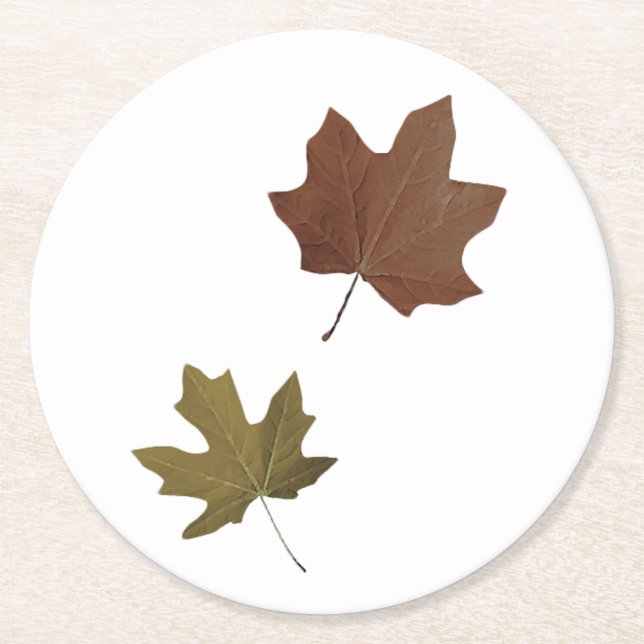 Posavasos Redondo De Papel Caer en hojas (Anverso)