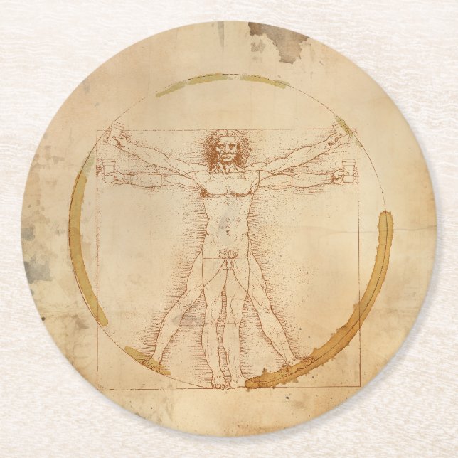 Posavasos Redondo De Papel Café Man (Anverso)