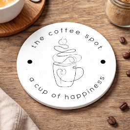 Posavasos Redondo De Papel Cafetería Personalizada Agrega Tu Logotipo Moderno