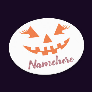 Posavasos Redondo De Papel Calabaza de Halloween personalizada femenina Jack