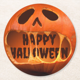 Posavasos Redondo De Papel Calabaza de linterna Jack fiesta de Halloween
