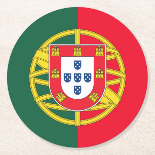 Posavasos Redondo De Papel Calidad de la bandera portuguesa