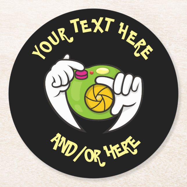 Posavasos Redondo De Papel Cámara personalizado (Anverso)