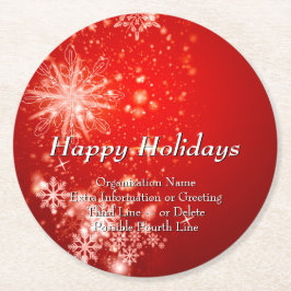 Posavasos Redondo De Papel Cambiar todo el Fiesta de Navidades de la organiza