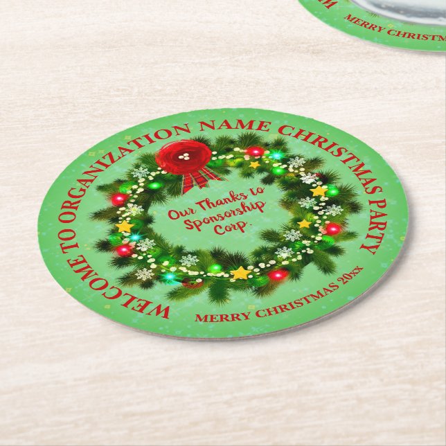 Posavasos Redondo De Papel Cambiar todo el texto Organización Navidades Ronda (En perspectiva)