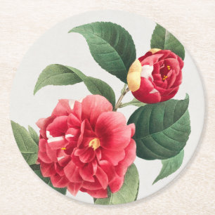 Posavasos Redondo De Papel Camelia Variada, Pierre-Joseph Redouté, 1833