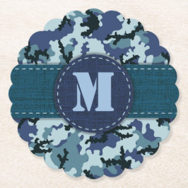 Posavasos Redondo De Papel Camuflaje naval