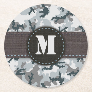 Posavasos Redondo De Papel Camuflaje urbano