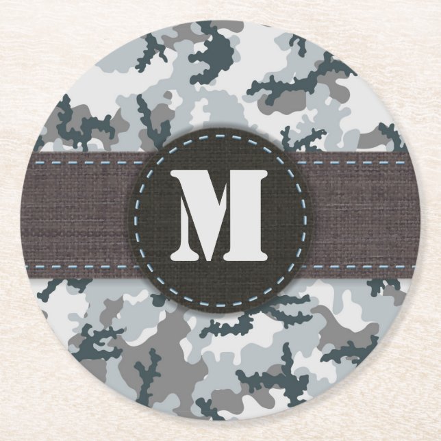 Posavasos Redondo De Papel Camuflaje urbano (Anverso)