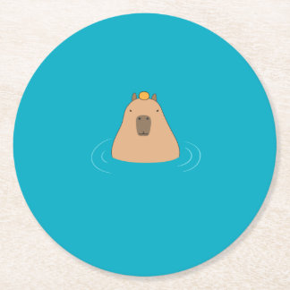 Posavasos Redondo De Papel Capybara
