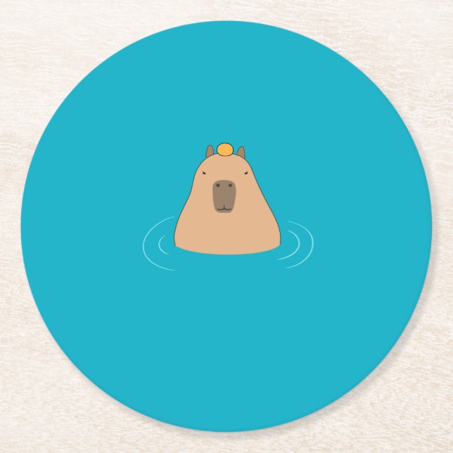 Posavasos Redondo De Papel Capybara (Anverso)