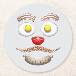 POSAVASOS REDONDO DE PAPEL CARA DE DESAYUNO INGLÉS