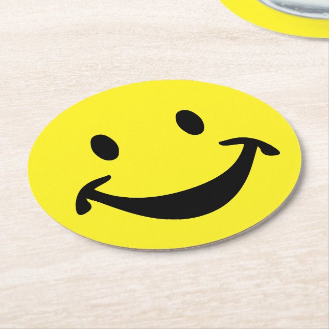 Posavasos Redondo De Papel Cara divertida + tu trasero. e ideas (En perspectiva)