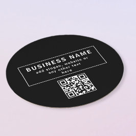 Posavasos Redondo De Papel Cargar código QR o logotipo | Negro moderno