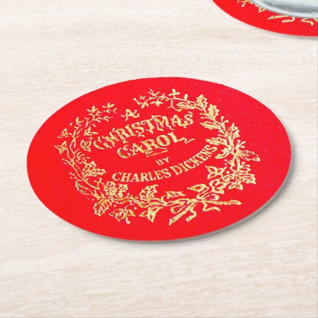 Posavasos Redondo De Papel Carol, un Navidad | Montaña (En perspectiva)