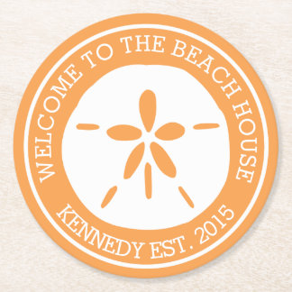 Posavasos Redondo De Papel Casa de playa