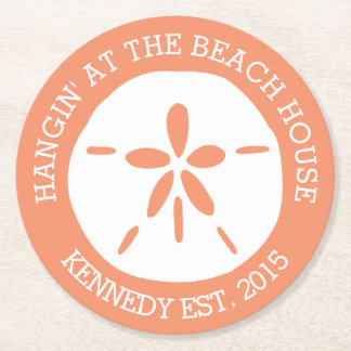 Posavasos Redondo De Papel Casa de playa