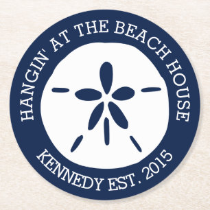 Posavasos Redondo De Papel Casa de playa