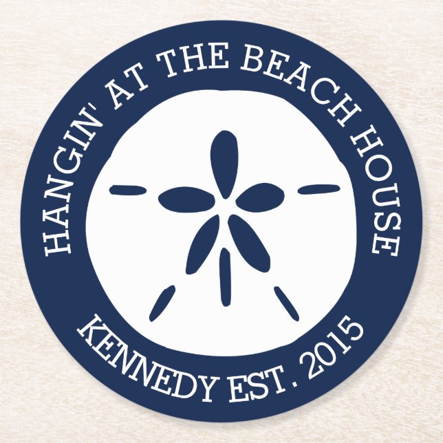 Posavasos Redondo De Papel Casa de playa (Anverso)