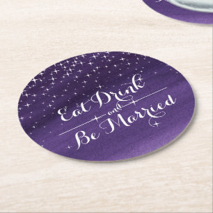 Posavasos Redondo De Papel Casas acuáticas estelares de papel nocturno