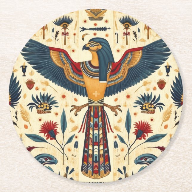 Posavasos Redondo De Papel Casas de oro del faraón" (Anverso)