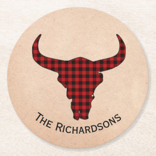 Posavasos Redondo De Papel Cáscaras de papel personalizadas rusticas de vaca
