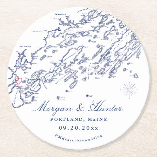 Posavasos Redondo De Papel Casco Boda Sastre de Portland Maine