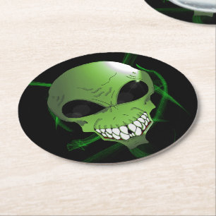 Posavasos Redondo De Papel Castillos de Personalizado extranjero verde (seis)