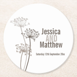 Posavasos Redondo De Papel castradoras de papel marrón de arte gráfico chervi