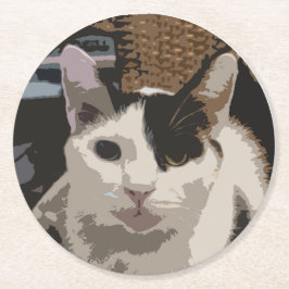 Posavasos Redondo De Papel Cat Coaster