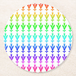 Posavasos Redondo De Papel Catastro floral festivo